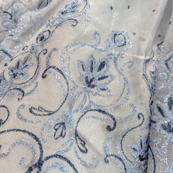 Jona Michelle Girls Formal White/Blue Shimmer Tulle Dress size 5 - Picture 6 of 6